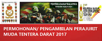 Pengambilan terbuka bagi jawatan perajurit muda tentera darat dengan pelbagai bonus dan kemudahan disediakan untuk yang terpilih. Pengambilan Perajurit Muda Tentera Darat 2021 Permohonan Pengambilan Angkatan Tentera Malaysia Atm