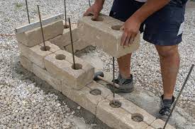 Spanne die schnur, indem du sie mit einem gestochenen mastwurfknoten um die pflöcke schlingst. Gartenmauer Selber Bauen Das Errichten Einer Betonsteinmauer Anleitung Diybook At