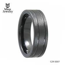 Black Ceramic Wedding Ring With Twin Grooves And Brushed Ceramic Wedding Ring Black Ceramic Ring Ceramic Rings