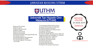 Permohonan jawatan kosong universiti tun hussein onn malaysia (uthm) kini dibuka. 27 Jawatan Kosong Universiti Tun Hussein Onn Malaysia Uthm June 2019 Panduan Kerjaya Kerajaan