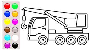 Crane Truck Coloring Pages Learn Colors With Construction Truck Video Artesanatos Gerais Artesanato