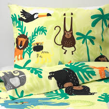Djungelskog Duvet Cover And Pillowcase S Animal Green Twin Ikea In 2020 Green Duvet Covers Quilt Cover Duvet Covers