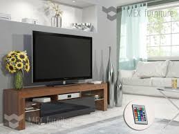 Modern Tv Unit 160cm Cabinet Stand Walnut Matt And Black High Gloss Free Led Rgb Modern Tv Units Cool Tv Stands Modern Tv