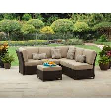 Better Homes And Gardens Cadence Wicker 3 Piece Outdoor Sectional Sofa Set Tan Seats 5 Wal Sectional Patio Furniture Patio Furniture Sets Outdoor Sectional