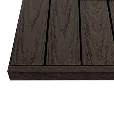 newtechwood 1 6 ft x 1 ft quick deck composite deck tile straight trim in spanish walnut 4 pieces box us qd st zx wn the home depot deck tile composite decking deck tiles