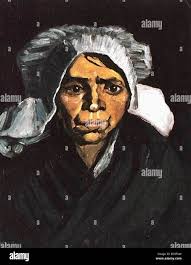 Vincent van Gogh: Head of a Peasant Woman with White Cap. 1884. Oil