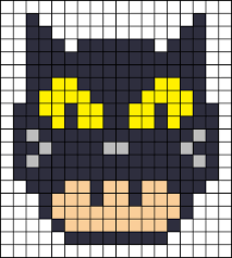 Black Cat Mushroom Halloween Perler Bead Pattern Pixel Art Pattern Pixel Art Grid Pixel Art