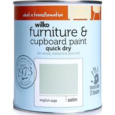 Wilko English Sage Quick Dry Satin Furniture And Cupboard Paint 750ml