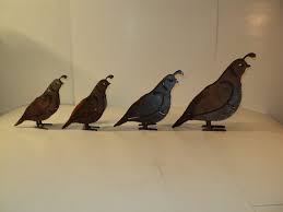 Metal quail bird lawn ornament yard decor. Metal Quail Yard Art Set Of 4 Daddy Mommy And Chicks Yard Art Art Set Art