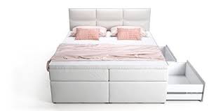 Boxspringbett Doppelbett Hotelbett Viana Mit Bettkasten Schubkasten Kunstleder Weiss 160 180x200 E Boxspringbett Mit Bettkasten Boxspringbett Boxspringbett Weiss