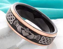 Claddagh Ring Tungsten Rin Mens Wedding Band Celtic Etsy Claddagh Rings Rings For Men Irish Wedding Rings