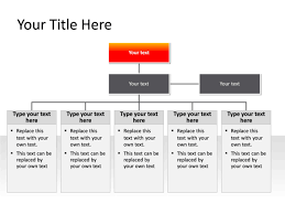Powerpoint Slide Organization Chart 3 Levels Red
