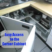 So Clever Create Easy Access To Your The Kitchen Corner Cabinets A Quick Fix And It Cost Zero Corner Kitchen Cabinet Kitchen Corner Cupboard Kitchen Corner