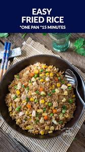 Easy Fried Rice Perfect To Curb That Chinese Restaurant Takeout Craving Super Easy Recipe To Make At Easy Rice Recipes Fried Rice Easy Fried Rice Recipe Easy