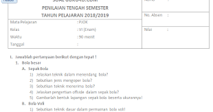 Soal pjok kelas 6 semester 2 dan kunci jawaban 2020 revisi 2021.kumpulan soal ph kelas 6 semester 1 dan 2. Contoh Soal Uas Pjok Ttg Kasti Kls 6 Semester 1 Jawabanku Id