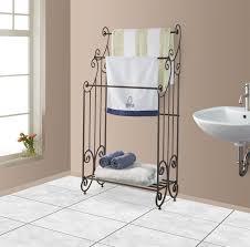 Natural metal kitchen wall shelf, size: Metal Free Standing Towel Rack Stand With Shelf Pewter Finish Pilaster Designs Storage Home Organization Tools Home Improvement Urbytus Com