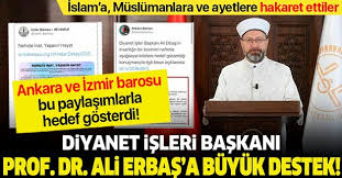 Birçok kişi diyanet i̇şleri başkanı ali erbaş'ın kim olduğunu ve neler söylediğini merakla arama motorlarından araştırmaya devam ediyor. Prof Dr Ali Erbas A Buyuk Destek Ankara Ve Izmir Barolari Kur An I Kerim De Yer Alan Ayetlere Hakaret Etti Takvim