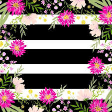 Black And White Floral Background Images Modern Floral Pattern Black White Stripes Water Color Hand Painted Flowers Pink Green Peach Trendy Girly Floor Pillow By Love999 Hand Painted Flowers Black Background Painting Modern Floral