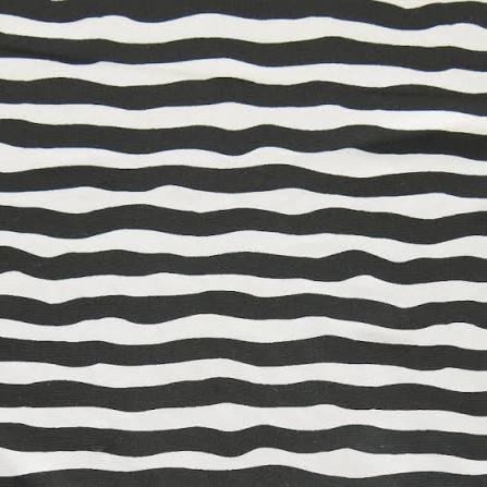 Black and White Wavy Stripes Nylon Spandex Swimsuit Fabric 1/2 yard