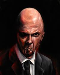 The Man Downstairs" my alter-ego. My painting, Oil