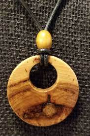 2 Diameter Hickory Pendant On Adjustable Black Leather Necklace By The Woodchuck Of Woodburn Wooden Jewelery Wood Jewelery Wood Jewellery