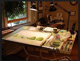 Watercolor Table Art Studio Space Art Studio Design Studio Space