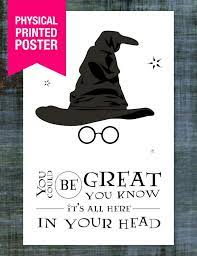 Harry Potter Inspired Sorting Hat Poster Sorting Hat Typographical Quote Printed Poster 11x17 Sorting Hat Harry Potter Harry Potter Poster