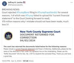 Trump Bond Rejected for Missing Financial Statement : r/WhitePeopleTwitter