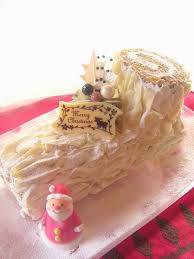 Snowy White Buche De Noel Yule Log Recipe With Images Yule Log Cake Yule Log Cake Recipe Yule Log