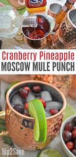 Make Cranberry Moscow Mules For A Crowd With This Easy Holiday Punch Recipe Cocktail Mos Holiday Punch Recipe Easy Holiday Punch Recipes Easy Holiday Recipes