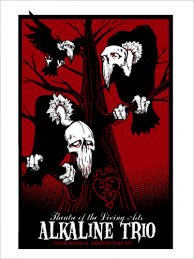 Black And White And Red All Over Alkaline Trio Matt Davis Alkaline Trio Poster