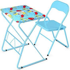 Glacer Kids Table And Chair Set Study Desk And Folding Chair Set With Steel Frame Activity Ch In 2020 Desk And Chair Set Colorful Table Setting Kids Table And Chairs