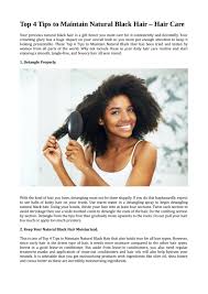 African hair is one of the most interesting and widely discussed types of hair in the world. Top 4 Tips To Maintain Natural Black Hair Hair Care By Jennifer Owens Issuu