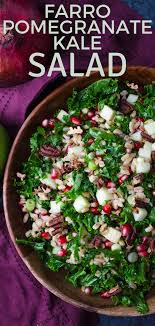 Farro Pomegranate Kale Salad Recipe Pomegranate Kale Salad Kale Salad Pomegranate Recipes