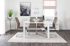 The width is 90cm and the height is 75cm. Furniturebox Uk Pivero White High Gloss Dining Table And 4 Lorenzo Chairs Set Dining Table