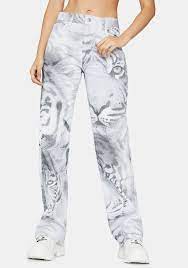 Tiger Fade Print Slouchy Fit Jeans Jeans Fit Just Black Denim Boyfriend Jeans