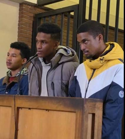 Four men accused in the shooting deaths of two women and two police officers in Reiger Park appeared in the Boksburg Magistrate's Court — Reagan Cheslin Collis, 23, Jamal Meyer, 24, Elvino