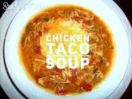 This crockpot chicken taco soup is made with just six ingredients in the slow cooker! Crock Pot Chicken Taco Soup Sandy S Kitchen