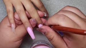 Rock these chic and timeless hues all year round. Coffin Pastel Pink Nails With Bling Acrylic Nail Tutorial Youtube