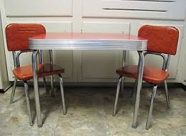 1950s Vtg Child S Kitchen Table Chairs Red Formica Cracked Ice Retro Kitchen Tables Retro Kitchen Vintage Kitchen Table