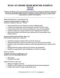 Stay At Home Mom Resume Sample With Continuous Work Experience Resume Writing Examples Stay At Home Mom Stay At Home