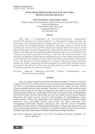 Dan kelihatannya ia bisa begitu cepat menyukai pekerjaannya di sini. Pdf Komunikasi Diponegoro Dan Post Truth Era Propaganda Klasik Jawa