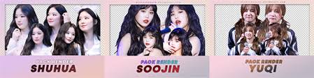 Kpop gidle idle g idle minnie song yuqi seo soojin jeon soyeon yeh shuhua cho miyeon yuqi miyeon shuhua soojin soyeon. Pack Render Shuhua X Soojin X Yuqi By Minhanhpeach On Deviantart