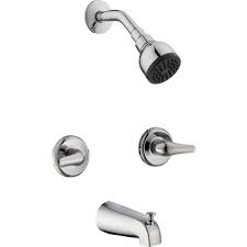 Two handle shower faucets are great for replacing existing valves without demolishing the wall. Glacier Bay Aragon 2 Handle 1002 910 927 1 Spray Tub And Shower Faucet In Chrome Valve Included