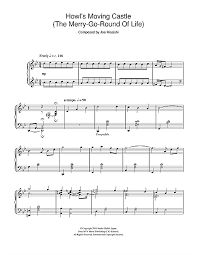 Joe Hisaishi Merry Go Round Of Life Piano Sheet Music Howl S Moving Castle The Merry Go Round Of Life Sheet Music Joe Hisaishi Piano Solo Violin Sheet Music Sheet Music Anime Sheet Music