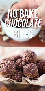 Easy No Bake And Healthy Treats Glutenfree Paleo Whole30 Sweets Healthy Healthy Treats Chocolate Bites Recipes