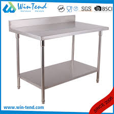 Choose from a range of sizes and tables with or withstand upstands to get the ideal stainless steel kitchen table for you. China Stainless Steel Kitchen Work Prep Table With Backsplash And Undershelf China Work Bench Backsplash Work Bench