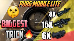 15x Scope In Pubg Lite Pubg Mobile Lite Biggest Trick 8x Scope In Pubg Lite Tips And Tricks Youtube