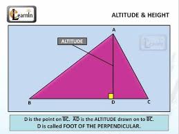 Altitude Or Height Of A Triangle Mathematics Mathematics Triangle Height