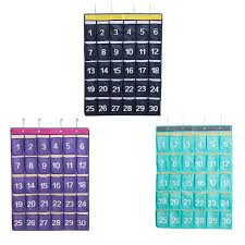 Us 8 51 35 Off Oxford Fabric Numbered Classroom Pocket Charts For Cell Phones Hanging Organizers 30 Pockets In Storage Bags From Home Garden On